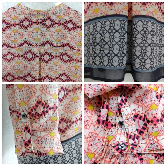 Anthro HD in Paris Kaveri Pintuck Henley Top Sz 8 - Picture 6 of 8